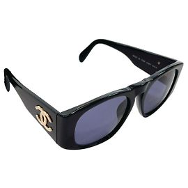 Occhiali da sole Chanel Neri Oro Plastica