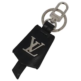 LOUIS VUITTON Cloche Cle Charm Leather Black Silver M68020 LV Auth ac3402 - Louis Vuitton