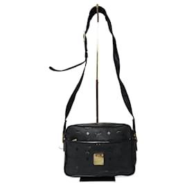 MCM Vintage Visetos Nylon Crossbody Bag Black