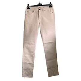 Vaqueros Saint Laurent blancos de denim talla 29