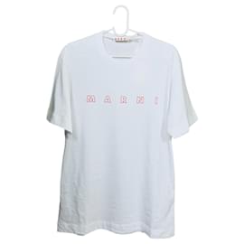 T-shirt bianco Marni con logo in cotone