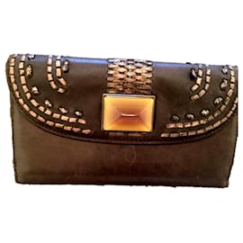 Cartera Dior de cuero marrón