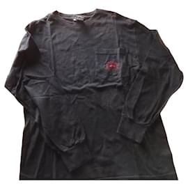 Top Chrome Hearts in cotone nero e rosso con logo CH ricamato