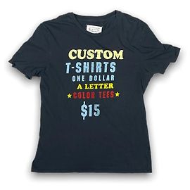 Maison Martin Margiela One Dollar a Letter Tee Marineblau Baumwolle