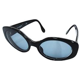 Chanel Sonnenbrille Schwarz und Gold aus Kunststoff