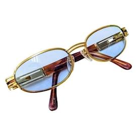 Fendi Sonnenbrille Blau und Gold aus Kunststoff