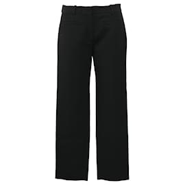 Pantalones rectos de tiro alto Christian Dior en lana negra