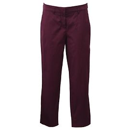 Pantaloni dritti Miu Miu in cotone bordeaux