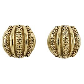 Goldplattierte Clip-Ohrringe Chanel Coco Mark