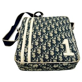 Borsa a tracolla Christian Dior Monogramma Bianca Blu