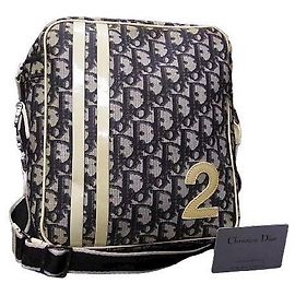 Borsa a tracolla Christian Dior Monogramma Blu Bianca