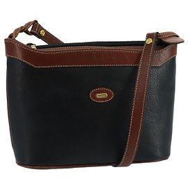 BALLY Schultertasche aus Leder Schwarz Gold Auth ti2413