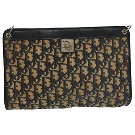 Borsa a spalla in tela Trotter Christian Dior blu Auth ep6695