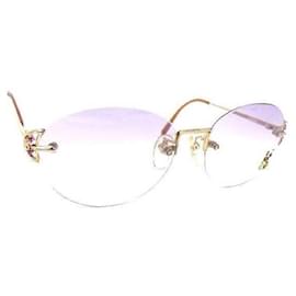 Fendi Sonnenbrille Rosa Ombré mit roten Steinen und Strass