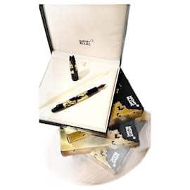 Montblanc Meisterstück 146 Kalligraphie Blattgold Füller Schwarz Gold