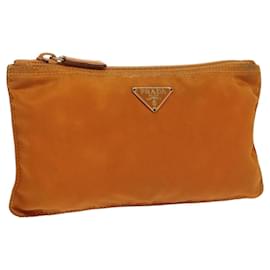 Pochette Prada in nylon arancione argento autentica bs20377