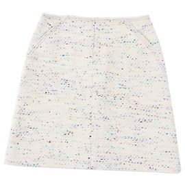 Falda trapezoidal vintage de lana y nylon CHANEL 46