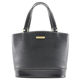 Borsa tote in pelle con logo Burberry nera