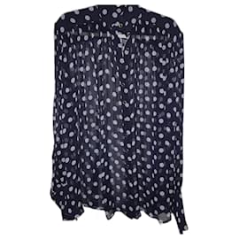 Blusa Zimmermann de seda con lunares azul marino