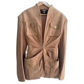 Balmain Jacke aus Hirschleder Beige