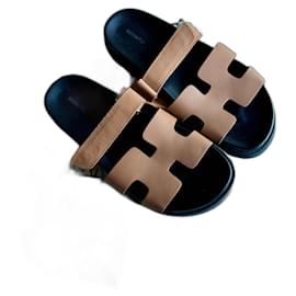 Sandales Hermès Cyprus Marron Clair Fourrure 43