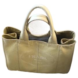 Bolso tote de denim Canapa amarillo de Prada