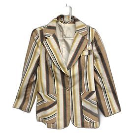 Autre Marque Jacke aus Baumwolle und Leinen Beige Größe 40