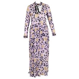 Vestido Maxi Carlton en Georgette Crepé Ganni en Viscosa Púrpura
