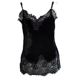 Autre Marque Top de veludo preto e renda Goldhawk