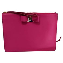 Pochette Salvatore Ferragamo in pelle fucsia