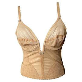 Dior Monogramm Diagonales Korsett Bustier Beige
