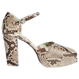 Décolleté Mary Jane Gucci Python Grigio