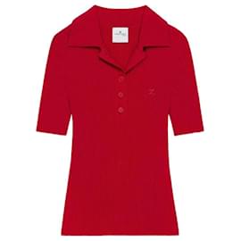 Polo de punto Courreges Rojo