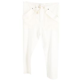 Calças oversized com detalhes em bolso Chloé Crepe em acetato branco