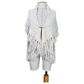 Ralph Lauren Cardigan Elfenbein Wolle Alpaka