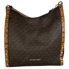 Michael Kors Newbury Medium Chain Stud Borsa a spalla Marrone