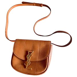 Sac à main Yves Saint Laurent Kaia en fourrure marron clair