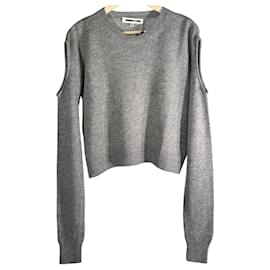 Alexander McQueen Wollpullover mit Cold Shoulder Grau - Alexander Mcqueen