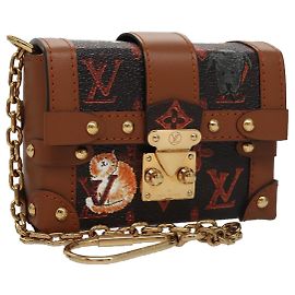 LOUIS VUITTON Monogram Catgram Essential Trunk Pouch M63892 LV Auth 102575S