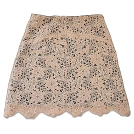 Falda mini de encaje beige Sandro