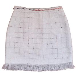 Weiße Minirock aus Tweed mit Fransen von Claudie Pierlot