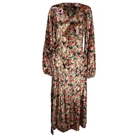 Vestido midi envolvente Beatrix com estampa floral em veludo multicolorido da Birger Christensen - Autre Marque