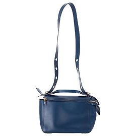 Borsa a spalla Large Bolt di Sophie Hulme in pelle blu navy