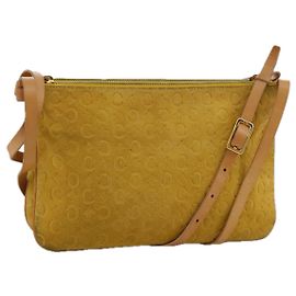 Céline Borsa a spalla in tela Macadam Celine C gialla Auth 103245