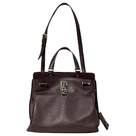 Sac à main Valentino Medium Joylock en cuir bordeaux - Valentino Garavani