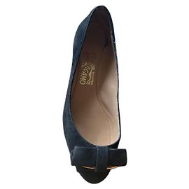 Salvatore Ferragamo Rubia Ballerinas schwarzes Wildleder