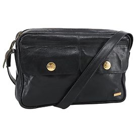 Céline Borsa a Spalla CELINE in Pelle Nera Oro Auth 103691