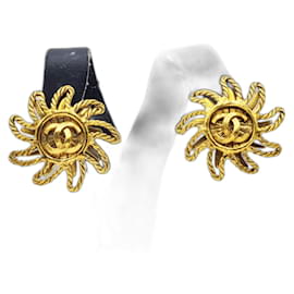 Orecchini Chanel Vintage Gilt Twisted Sun CC