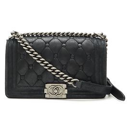 Borsa Chanel Boy Matelassé Coco Mark con catena
