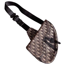 Borsa Christian Dior Saddle Oblique Jacquard Nero Beige